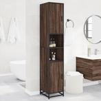 vidaXL Badkamerkast 35x37,5x188,5 cm hout en metaal bruin, Huis en Inrichting, Badkamer | Badkamermeubels, Verzenden, Nieuw