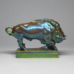 Zsolnay - András Sinkó (1901-1976) - Beeldje, Art Deco Bison