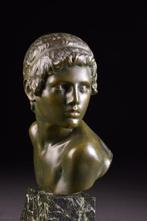 Constant Roux (1865-1929) - Buste, Jonge Achilles - 36 cm -, Antiek en Kunst
