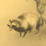 Raccoon Dog under Crescent Moon and Willow with Original Box