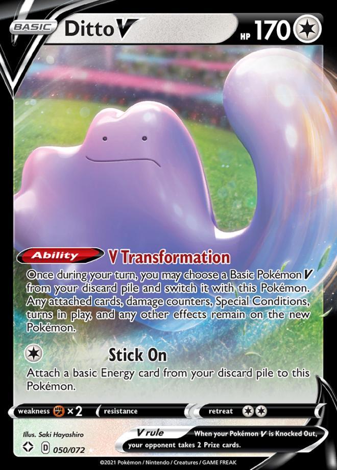 Ditto V 050/072 shining fates, Hobby en Vrije tijd, Verzamelkaartspellen | Pokémon, Losse kaart, Nieuw, Foil, Ophalen of Verzenden