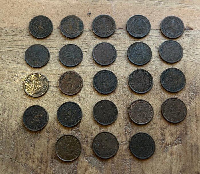 Nederland. Wilhelmina. 1/2 Cent Complete serie van 23 stuks, Postzegels en Munten, Munten | Nederland