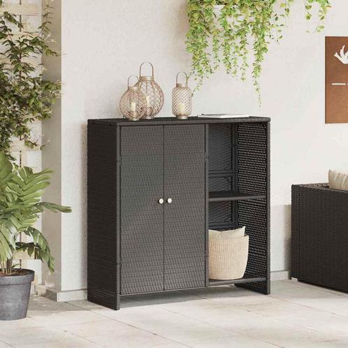 vidaXL Opbergkast met opslag Zwart 100 x 36 x 102 cm Rattan, Huis en Inrichting, Kasten | Overige, Nieuw, Verzenden