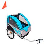vidaXL Fietstrailer 30 kg grijs en blauw, Verzenden, Nieuw