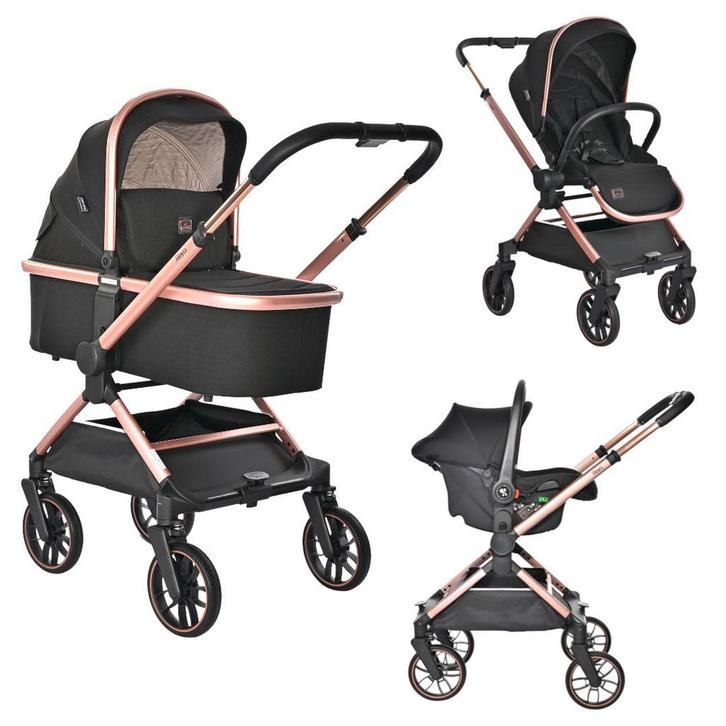 Lorelli Reya Black 3-in-1 Kinderwagen incl. Autostoel, Kinderen en Baby's, Kinderwagens en Combinaties, Nieuw, Verzenden