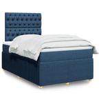 vidaXL Boxspring met matras stof blauw 120x200 cm, Huis en Inrichting, Nieuw, Twijfelaar, 120 cm, 200 cm