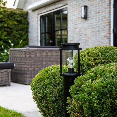 Buitenlamp Staand Zwart Sydney Terras Tuinverlichting, Tuin en Terras, Buitenverlichting, 50 tot 250 watt, Nieuw, Aluminium, Staande lamp