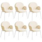 Stoel Scandi gestoffeerd, bouclé stof - crème, Set van 6, Huis en Inrichting, Stoelen, Verzenden, Nieuw