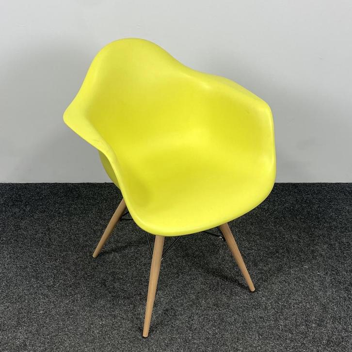 Lichtgele Kuipstoel - Houten Onderstel, Huis en Inrichting, Stoelen, Gebruikt, Ophalen of Verzenden