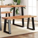 vidaXL Bankje met natuurlijke rand 110 cm massief acaciahout, Huis en Inrichting, Banken | Voetenbanken en Poefen, Verzenden, Nieuw