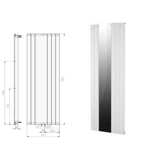 Designradiator Plieger Cavallino Retto Specchio 773 Watt, Doe-het-zelf en Verbouw, Sanitair, Overige typen, Nieuw, Ophalen of Verzenden