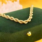 Gouden gedraaide schakel ketting | 42 cm (gouden ketting), Ophalen of Verzenden, Gebruikt, Overige kleuren, Goud