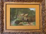 Beccaria Angelo (1820-1897) - Allesterno di una cascina di, Antiek en Kunst