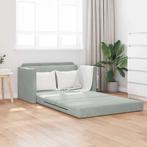 vidaXL Sofa Bed Lichtgrijs 124 x 204 x 61 cm Fluweel, Huis en Inrichting, Verzenden, Nieuw, Stof, Minder dan 150 cm