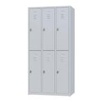 Nieuwe metalen locker | 6 deurs - 3 delig | kluisjes | grijs, Huis en Inrichting, Ophalen of Verzenden, Nieuw, Modern