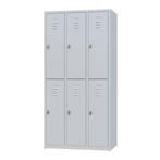 Nieuwe metalen locker | 6 deurs - 3 delig | kluisjes | grijs, Huis en Inrichting, Kasten | Lockerkasten, Nieuw, Modern, Ophalen of Verzenden