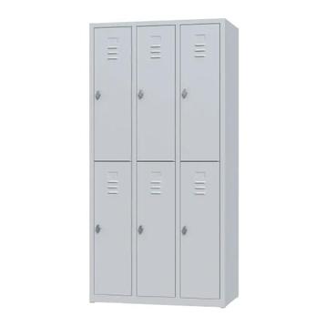 Nieuwe metalen locker | 6 deurs - 3 delig | kluisjes | grijs