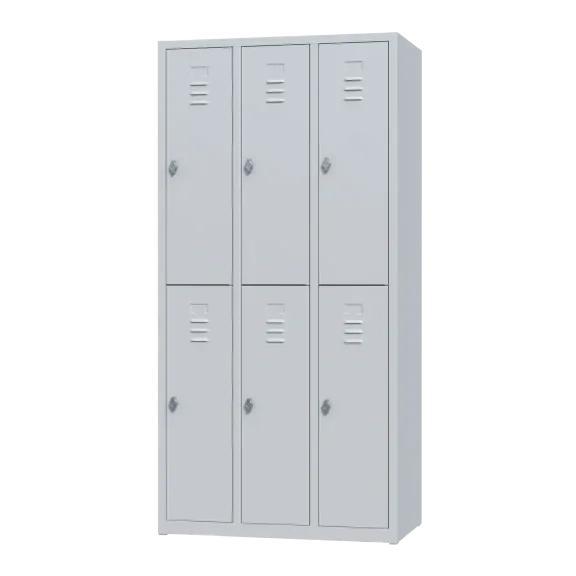 Nieuwe metalen locker | 6 deurs - 3 delig | kluisjes | grijs, Huis en Inrichting, Kasten | Lockerkasten, Nieuw, Ophalen of Verzenden