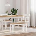 vidaXL Bank 90 cm massief hout rubber wit, Huis en Inrichting, Tafels | Eettafels, Verzenden, Nieuw