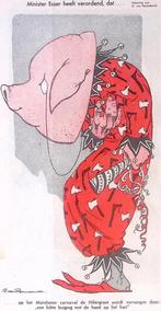 Spotprent over de Hitlergroet (lijst optie, Lithos), Verzenden