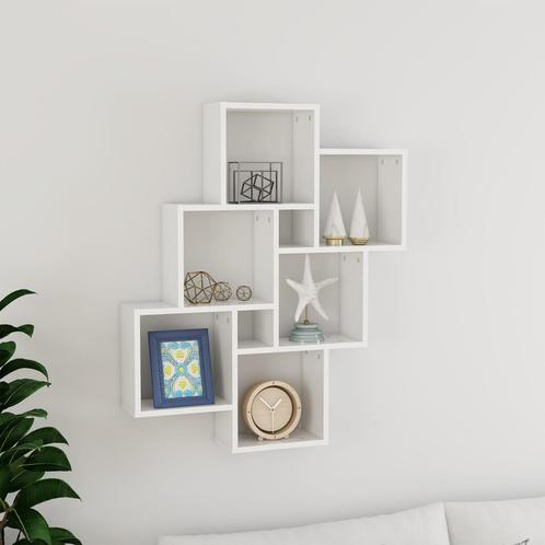 vidaXL Wandschap kubus 78x15x93 cm bewerkt hout hoogglans, Huis en Inrichting, Woonaccessoires | Wandplanken en Boekenplanken