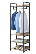 Kledingrek met 3 Planken – Houten en Stalen Opbergrek 170 cm, Huis en Inrichting, Kasten | Overige, Verzenden, Nieuw