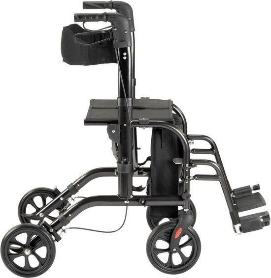 Duo Deluxe - Rollator en rolstoel in 1 - Opvouwbaar, Diversen, Rollators, Lichtgewicht, Opvouwbaar, Nieuw, Ophalen of Verzenden