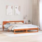 vidaXL Bedframe met hoofdeinde Bruin 180 x 200 cm Massief, Huis en Inrichting, Slaapkamer | Bedden, Verzenden, Nieuw, Bruin, Hout