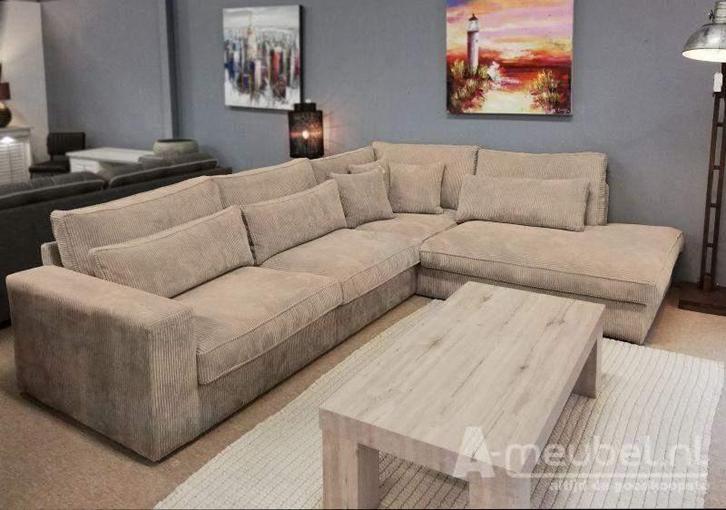 Hoekbank Ijsselstein - hoekbanken - Creme, Huis en Inrichting, Banken | Sofa's en Chaises Longues, Nieuw, Stof