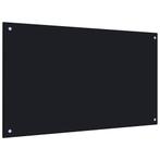 vidaXL Spatscherm keuken 100x60 cm gehard glas zwart, Verzenden, Nieuw