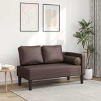 vidaXL Chaise longue met kussens kunstleer bruin, Verzenden, Nieuw
