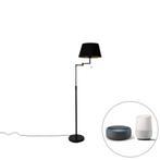 Smart vloerlamp zwart met zwarte kap en verstelbare arm, Nieuw, Overige materialen, Modern, 150 tot 200 cm