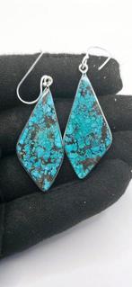 Prachtige hoogwaardige natuurlijke turkoois oorbellen -