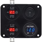 ProRide 12V USB Autolader 4 Poorten - 5V/2.4A - Voltmeter en, Verzenden, Nieuw