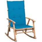 vidaXL Schommelstoel met kussen bamboe, Verzenden, Nieuw, Hout