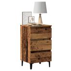 vidaXL Nachtkastje met metalen poten 40x35x69 cm oud, Minder dan 45 cm, Verzenden, Nieuw, 55 tot 70 cm