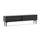 *WOONWINKEL* Kave Home Lenon Black Tv-meubel Met Ribbels Zwa, Verzenden, Nieuw