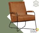 Leren fauteuil Hope - Vintage Cognac (cognac), Huis en Inrichting, Fauteuils, Nieuw, Ophalen of Verzenden, Eigentijds, Industrieel, Modern, Scandinavisch