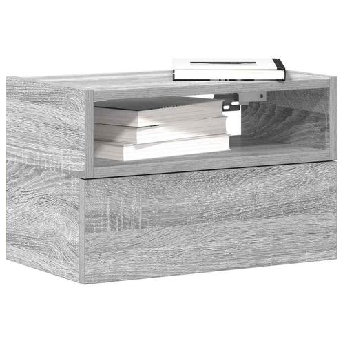 vidaXL Nachtkastje wandgemonteerd 45x26x28,5cm grijs sonoma, Huis en Inrichting, Slaapkamer | Nachtkastjes, Nieuw, Hout, Verzenden