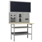 vidaXL Werkbank met drie wandpanelen en een kast, Doe-het-zelf en Verbouw, Werkbanken, Verzenden, Nieuw