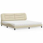 vidaXL Bed met matras Hvar stof crèmekleurig 200x200 cm, Huis en Inrichting, Slaapkamer | Bedden, Verzenden, Overige maten, Stof