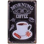Metalen plaatje - Morning Coffee NIEUW, Huis en Inrichting, Woonaccessoires | Tekstborden en Spreuken, Nieuw, Ophalen of Verzenden