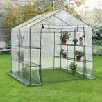 [en.casa] Tuinkas Grünau met 12 planken 200x200x220 cm trans, Verzenden, Nieuw