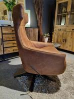 Relaxfauteuil Kampen microvezelstof brandy handbediening, Nieuw, Ophalen of Verzenden, Leer, 75 tot 100 cm