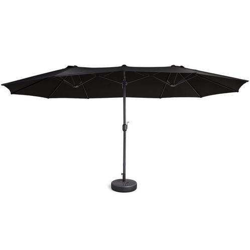 Dubbele parasol incl. hoes - antraciet - 450 x 270 x 240 cm, Tuin en Terras, Parasols, Nieuw, Verzenden