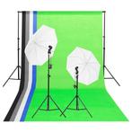 vidaXL Studioverlichtingsset met achtergronden en paraplus, Verzenden, Nieuw