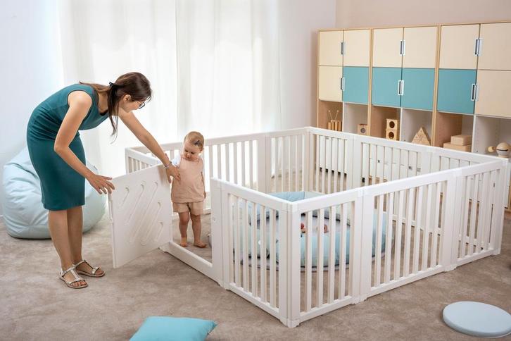 Kunststof grondbox/playpen 187 x 203 x 68 cm (WIT), Kinderen en Baby's, Boxen, Nieuw, Boxkleed, Rechthoekig, Ophalen of Verzenden