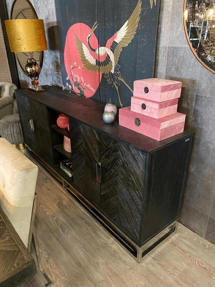 Prachtig dressoir blackbone zilver van Richmond Interiors, Huis en Inrichting, Kasten | Dressoirs, 200 cm of meer, 25 tot 50 cm