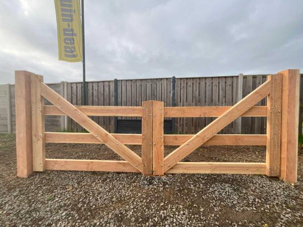 Veiling - Dubbele poort Douglas 400x100 cm, Tuin en Terras, Schuttingen, Nieuw