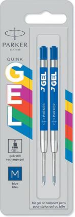 2 Gelpenvullingen Parker Quink economic blauw medium, Verzenden, Nieuw